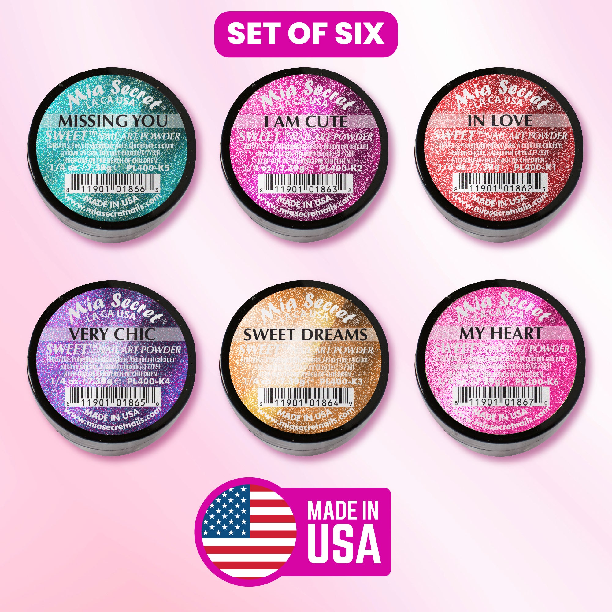 Sweet Nail Art Powder Collection (6PC)