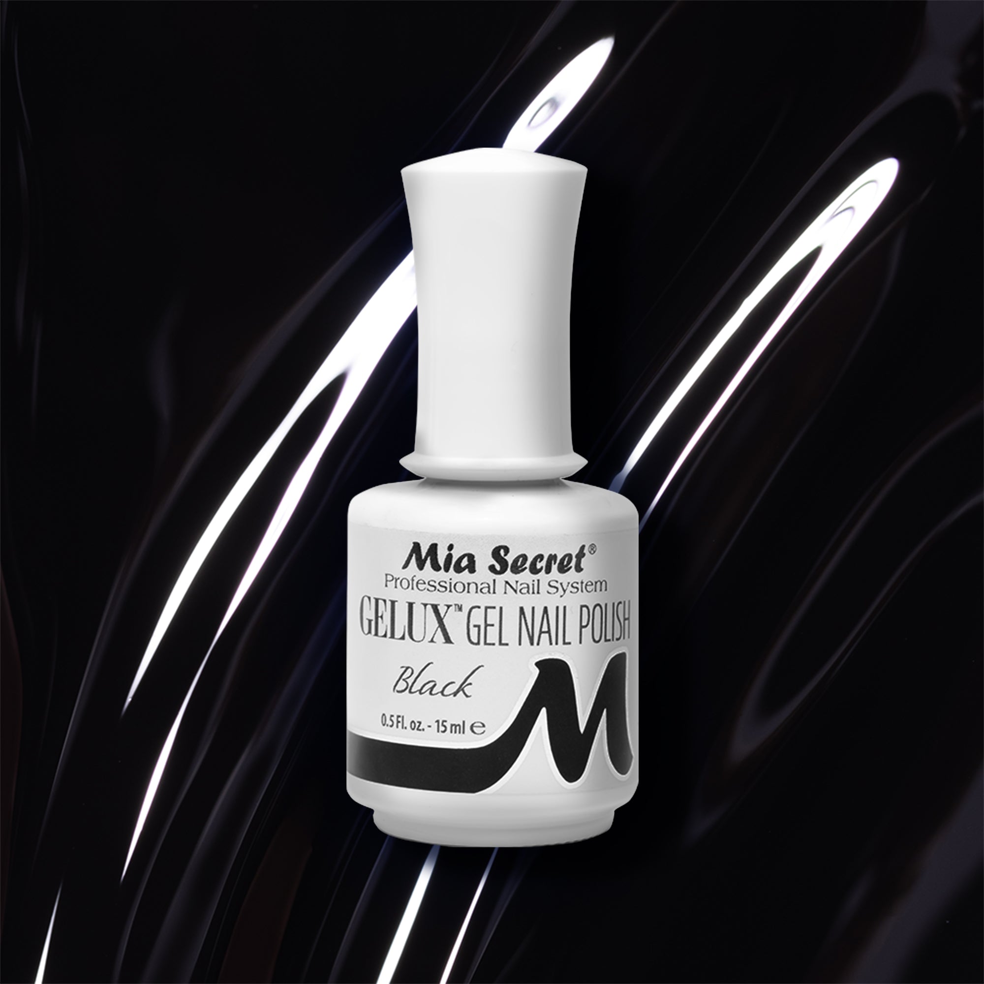 Gelux Gel Polish Black, True Black Gel Color | Mia Secret