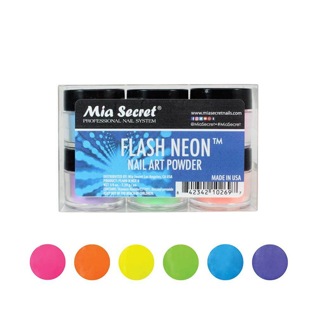 Flash Neon Nail Art Powder Collection (6PC)