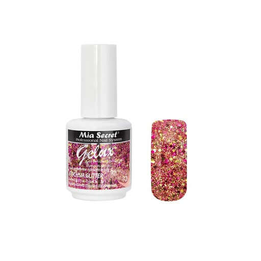 Gelux Gel Polish Fuchsia Glitter