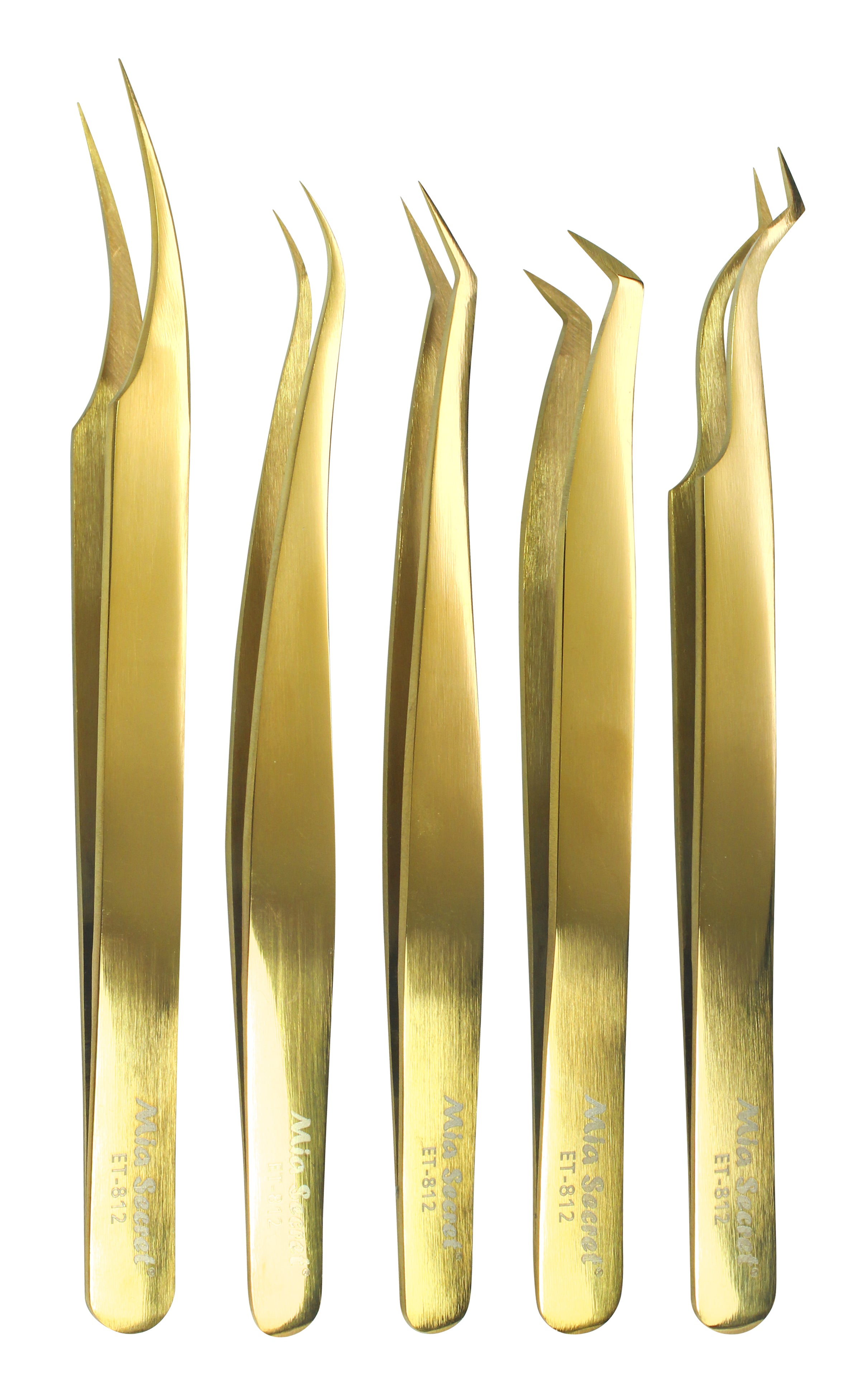 Gold-plated Titanium Eyelash Tweezer Set