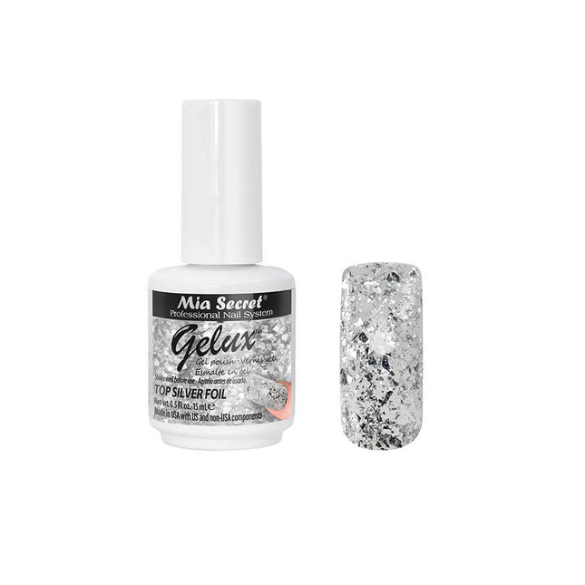 Gelux Gel Polish Top Silver Foil