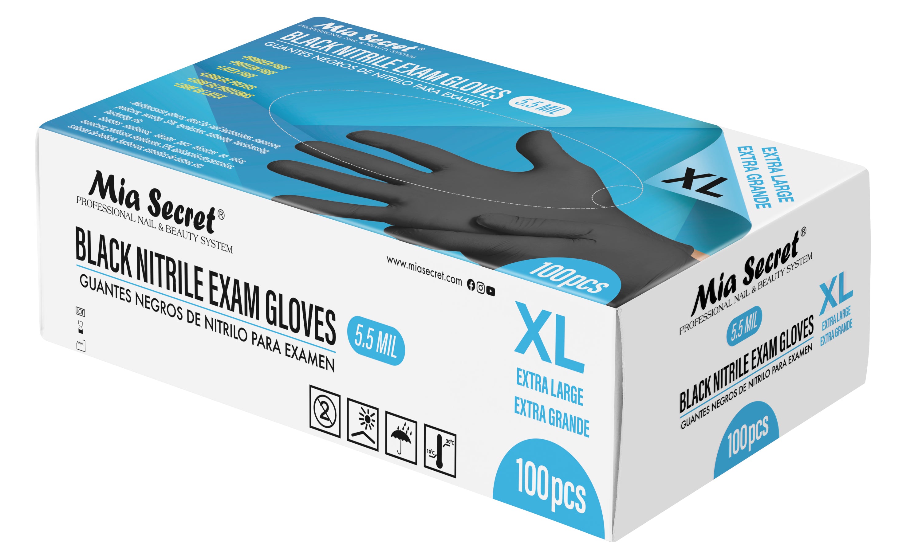 トップス PELLICULE PC SPECIAL SUMMER BOX BLACK Black Nitrile Exam Gloves (5.5 MIL) 100 pc box