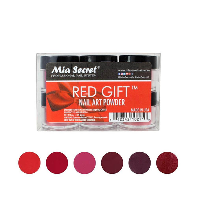 Red Gift Nail Art Powder Collection (6PC)