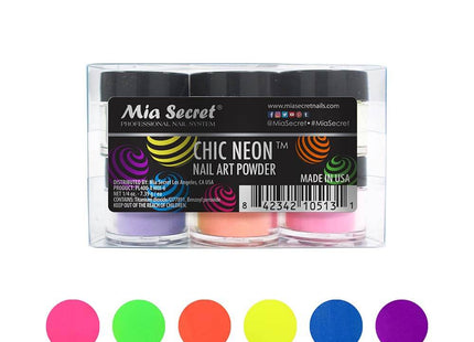 Chic Neon Nail Art Powder Collection