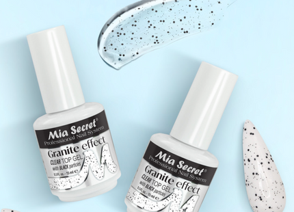 Granite Effect Clear Top Gel (With Black Particles)